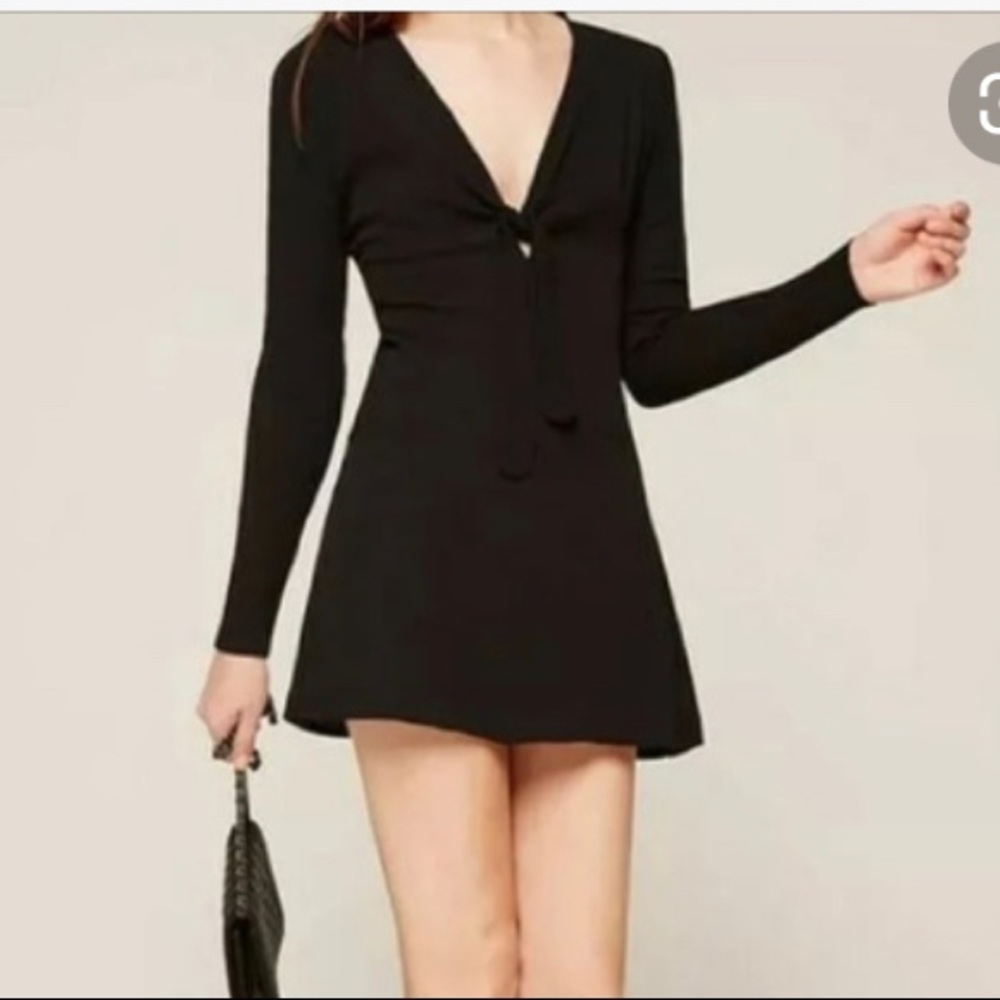 Reformation mini black dress